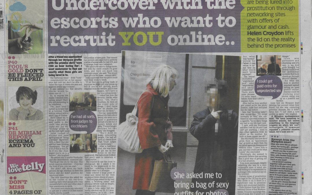 The Mirror: Undercover with the escort recruiter using Youtube to target teens