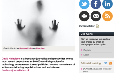 Journalism.co.uk : Advice for journalists moving to ghostwriting (quote)